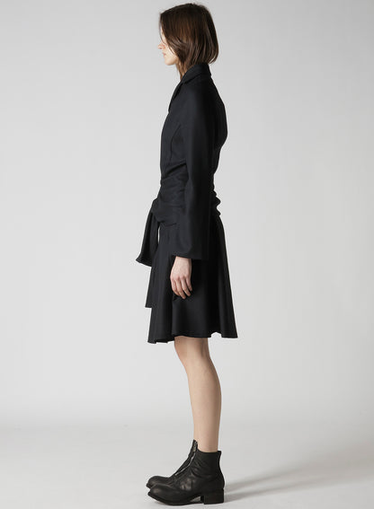 W/SAXONY  KNOT DETAIL WRAP DRESS