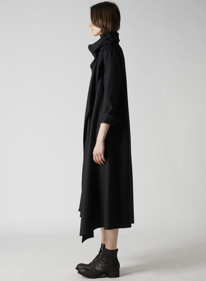 W/SAXONY  DRAPED NECK DRESS