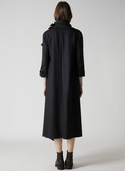 W/SAXONY  DRAPED NECK DRESS