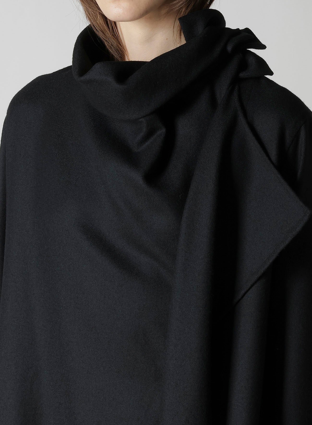 W/SAXONY  DRAPED NECK DRESS