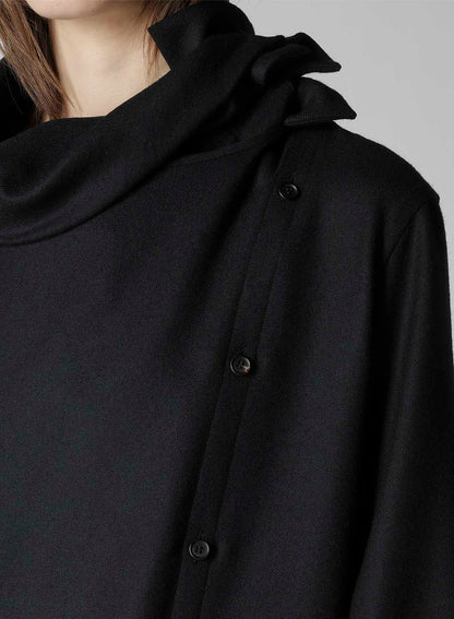 W/SAXONY  DRAPED NECK DRESS