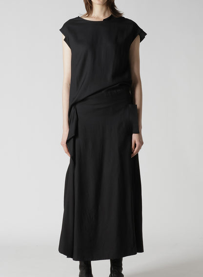 VISCOSE TWILL R DRAPED LONG DRESS