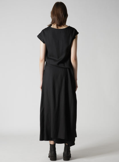 VISCOSE TWILL R DRAPED LONG DRESS