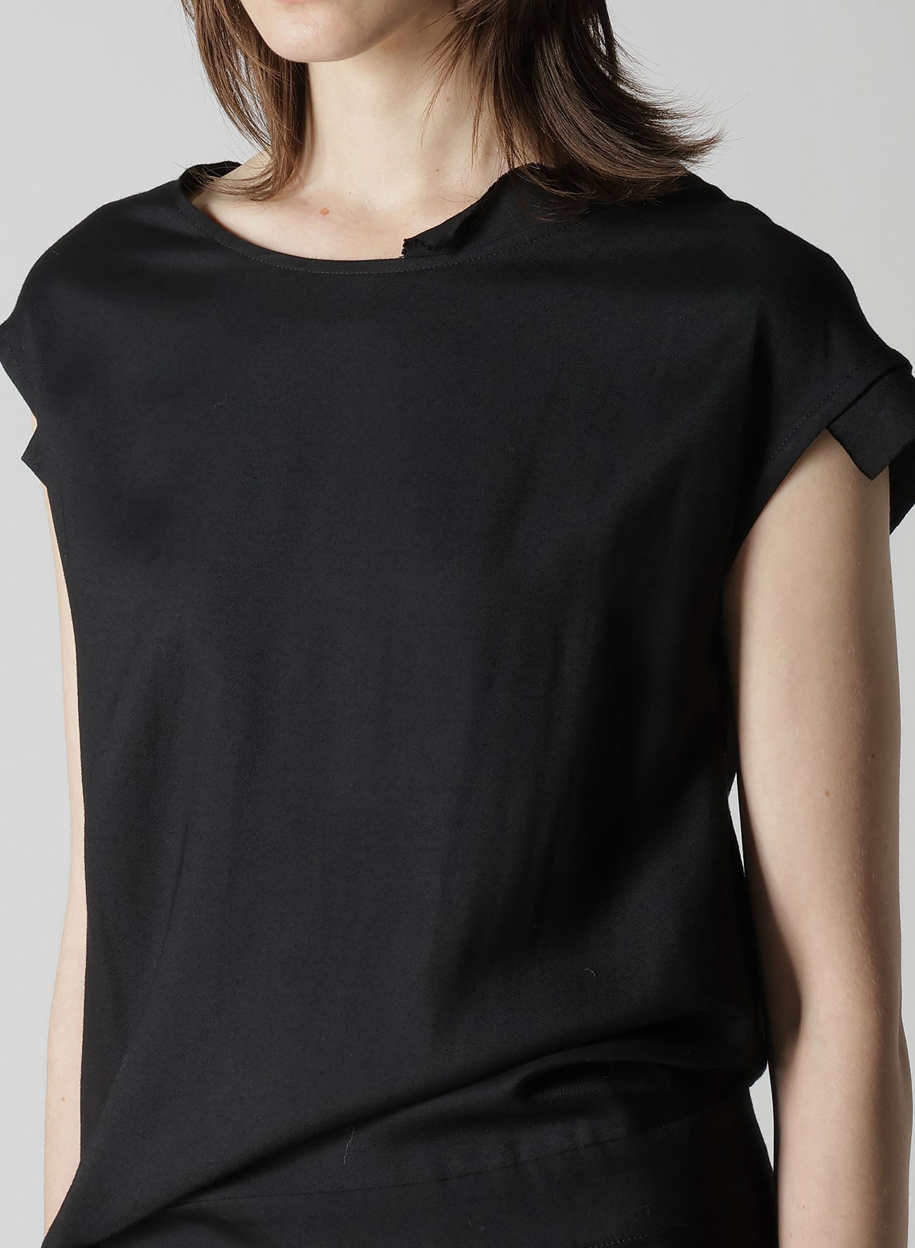 VISCOSE TWILL R DRAPED LONG DRESS