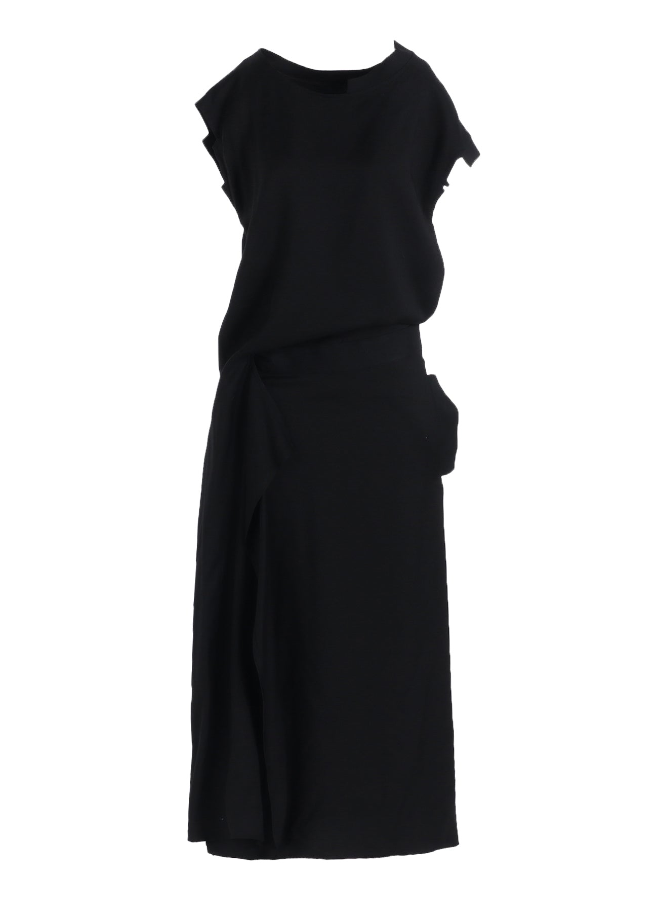 VISCOSE TWILL R DRAPED LONG DRESS