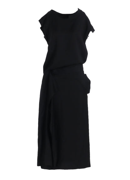 VISCOSE TWILL R DRAPED LONG DRESS