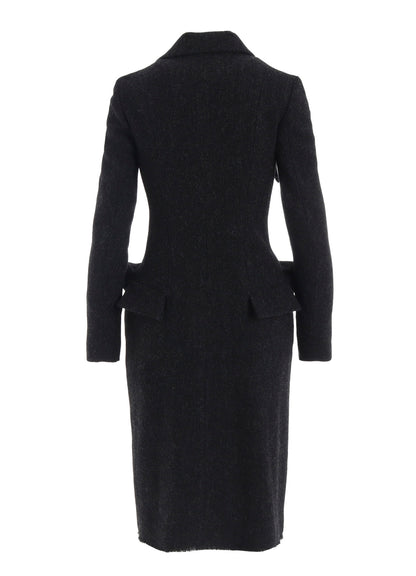 TWEED CLOTH FLAP DETAIL SLIM DRESS