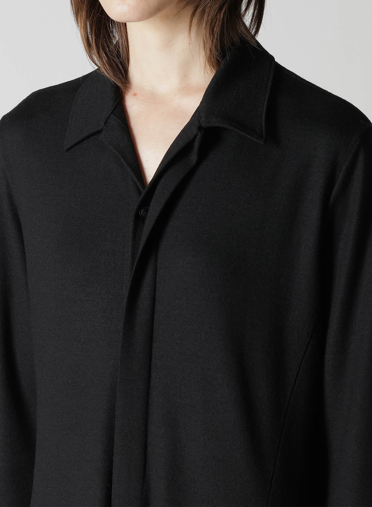 WASHABLE WOOL O COLLAR SHIRT DRESS