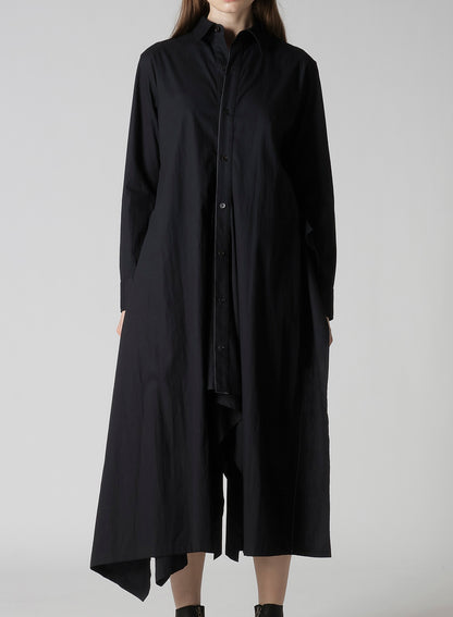 COTTON BROAD DRAPED SHIRT DRESS