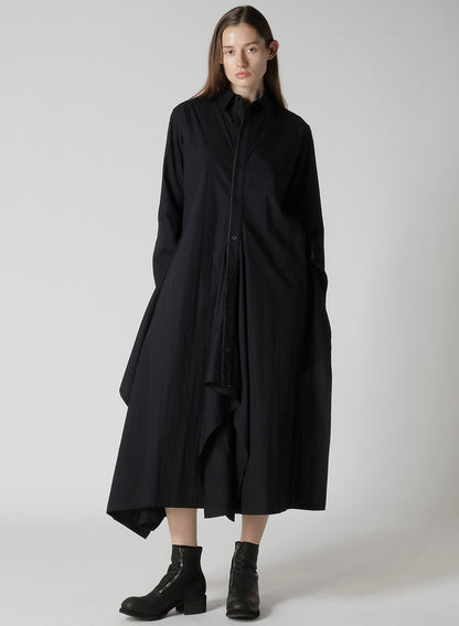 COTTON BROAD DRAPED SHIRT DRESS