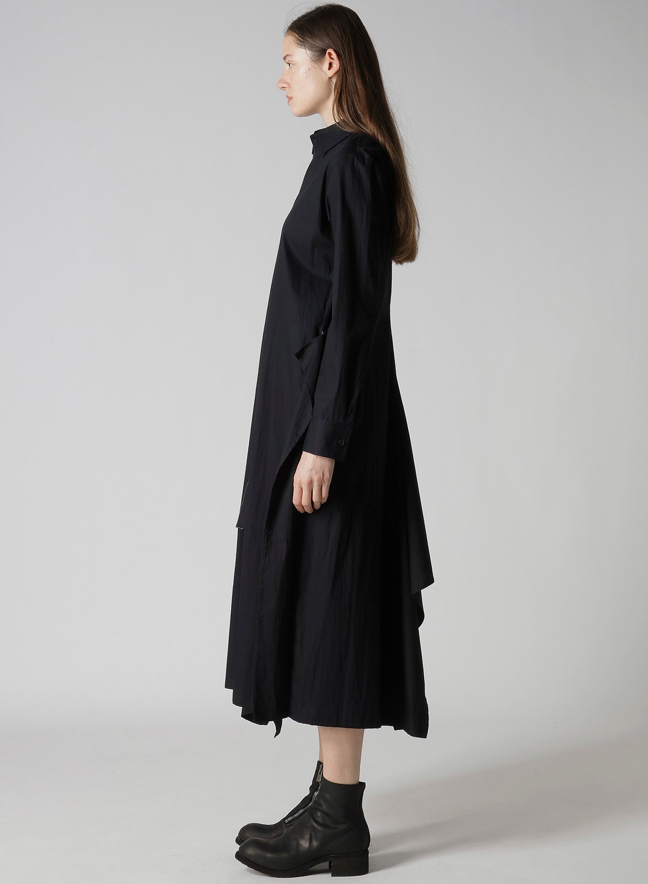COTTON BROAD DRAPED SHIRT DRESS