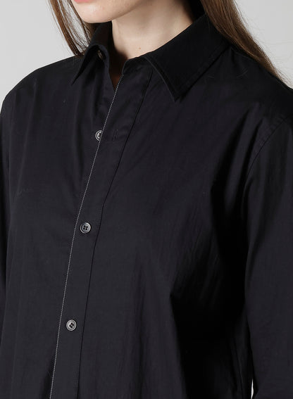 COTTON BROAD DRAPED SHIRT DRESS