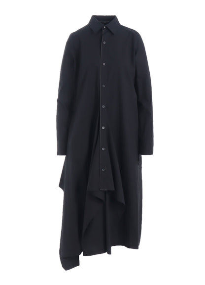 COTTON BROAD DRAPED SHIRT DRESS