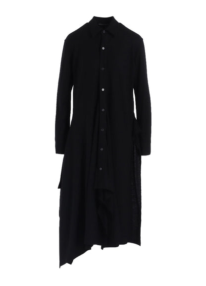 WASHABLE WOOL DRAPED SHIRT DRESS