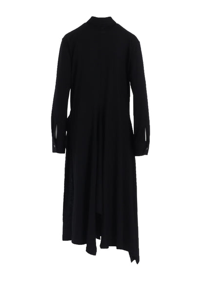 WASHABLE WOOL DRAPED SHIRT DRESS