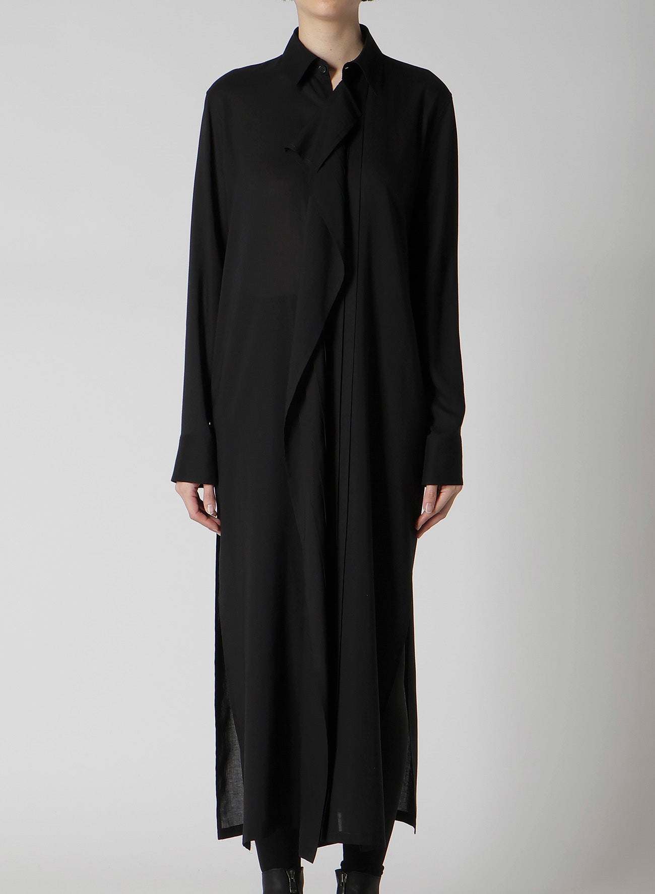 CELLULOSE LAWN PINTUCK SHIRT DRESS