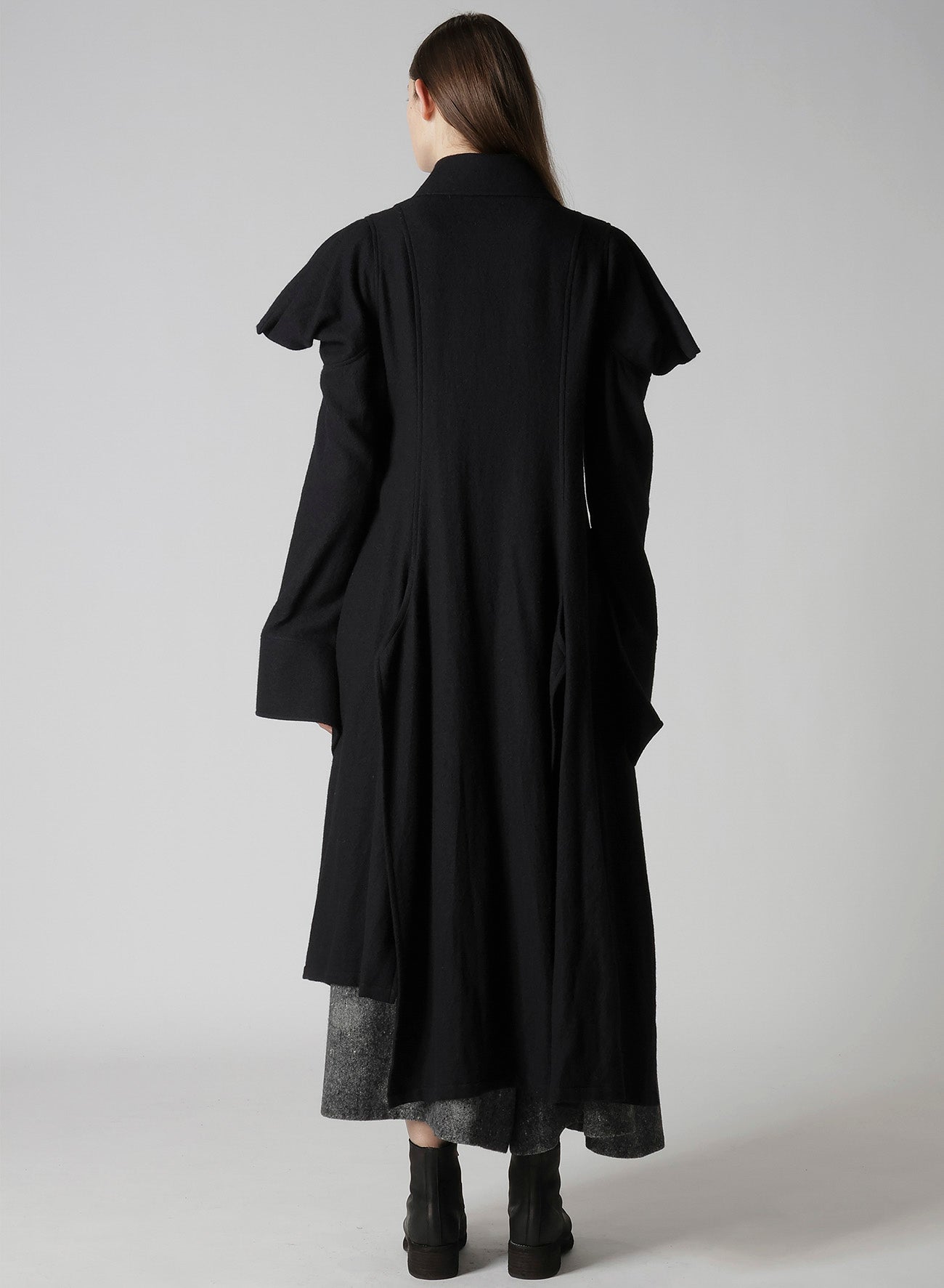 WOOL VIYELLA PUFFED SLEEVES SHIRT DRESS