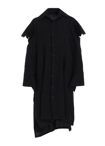 WOOL VIYELLA PUFFED SLEEVES SHIRT DRESS