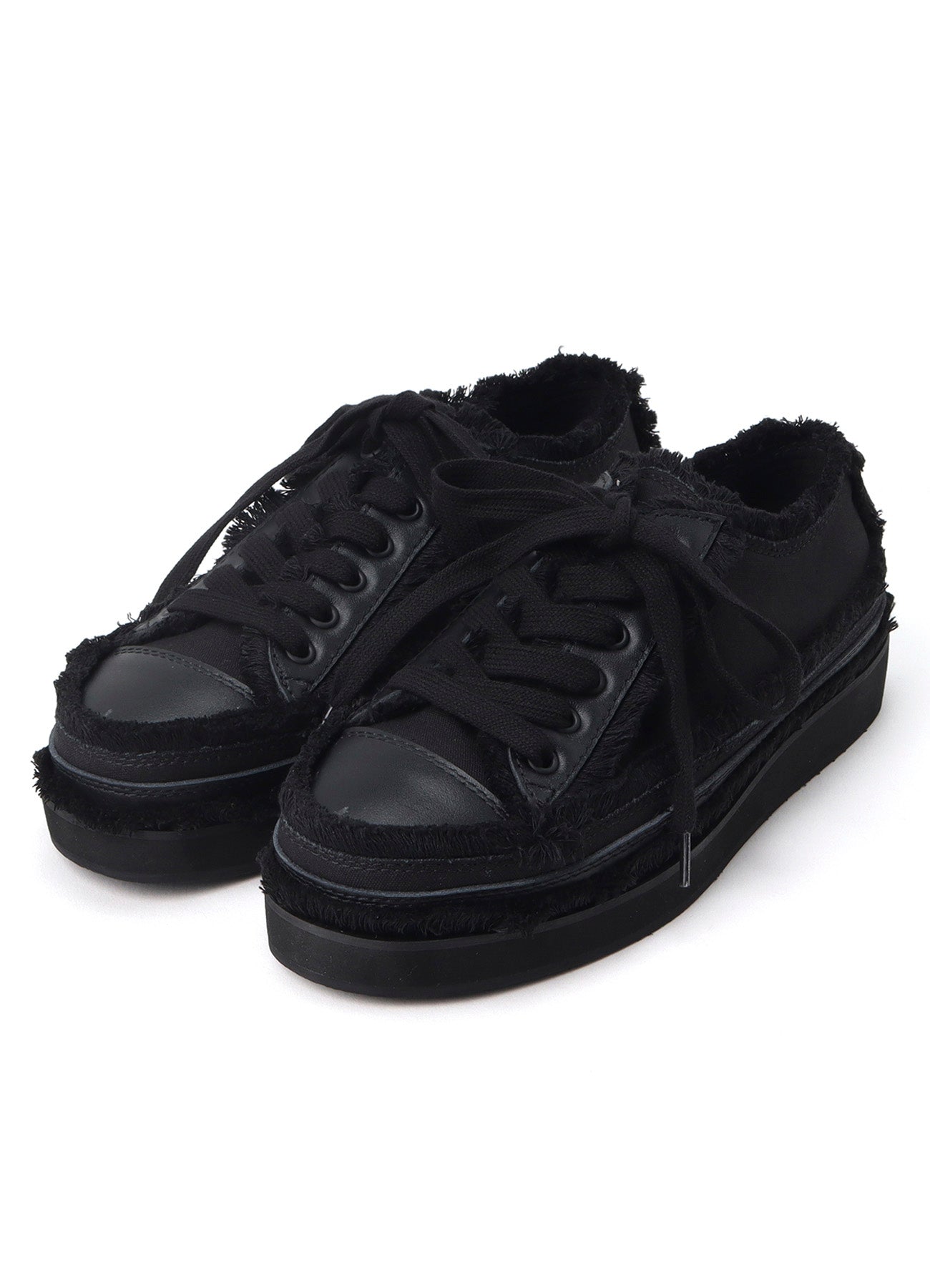 COTTON CANVAS A LOW-CUT FRINGE SNEAKERS