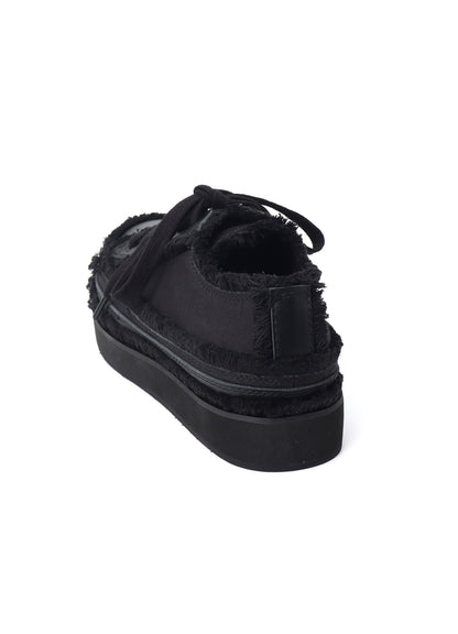COTTON CANVAS A LOW-CUT FRINGE SNEAKERS