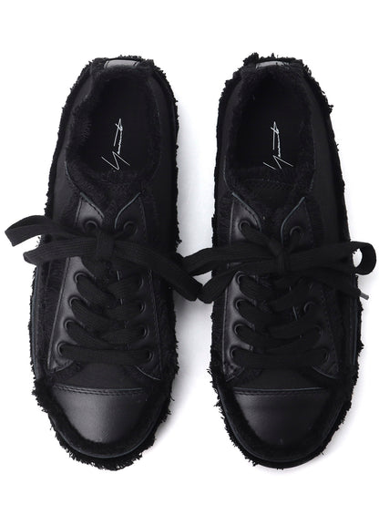 COTTON CANVAS A LOW-CUT FRINGE SNEAKERS