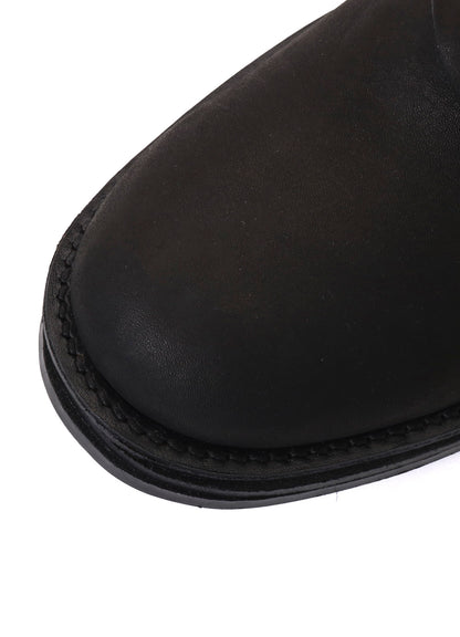 UNEVEN DYED LEATHER LACE-UP BOOTS