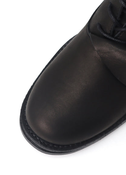UNEVEN DYED LEATHER LACE-UP BOOTS