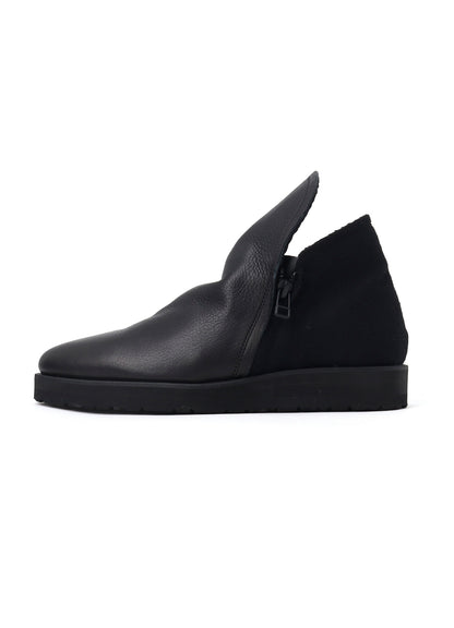 SHRINKED MELTON DOUBLE SIDE ZIP BOOTS