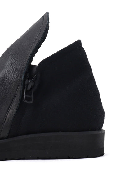 SHRINKED MELTON DOUBLE SIDE ZIP BOOTS