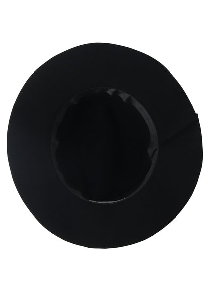 HAT MATERIAL BK TUCKED FEDORA
