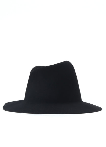 HAT MATERIAL BK TUCKED FEDORA