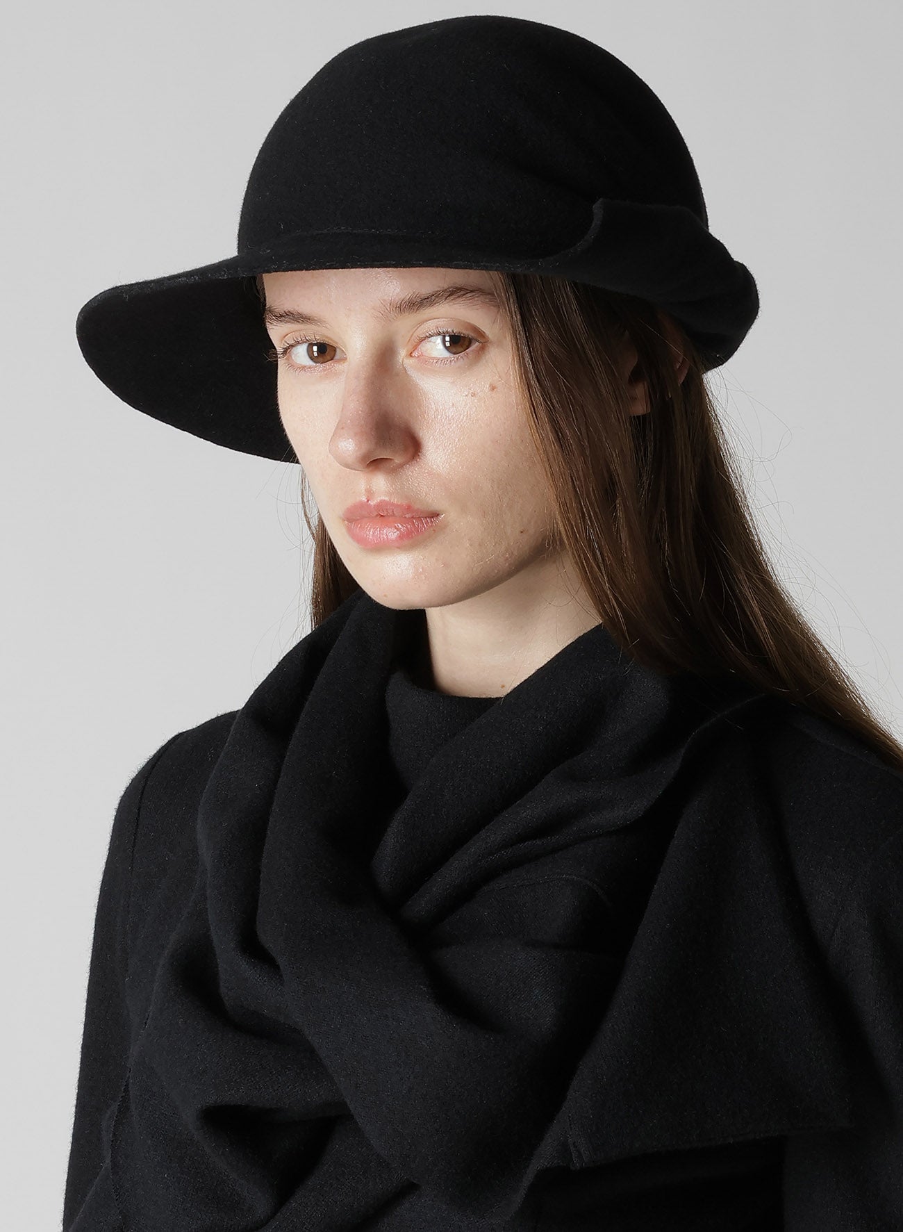 HAT MATERIAL BK DRAPED FADORA