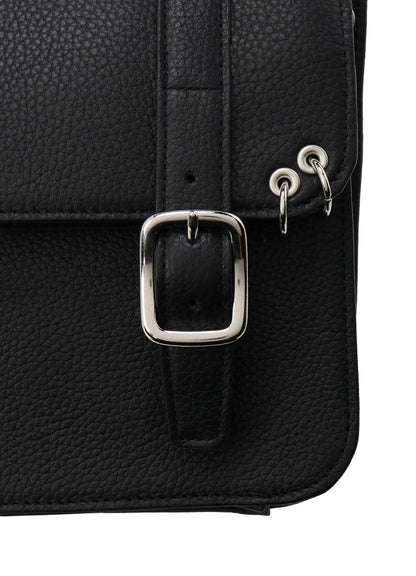 SHRINKED LEATHER FLAP MINI SHOULDER BAG