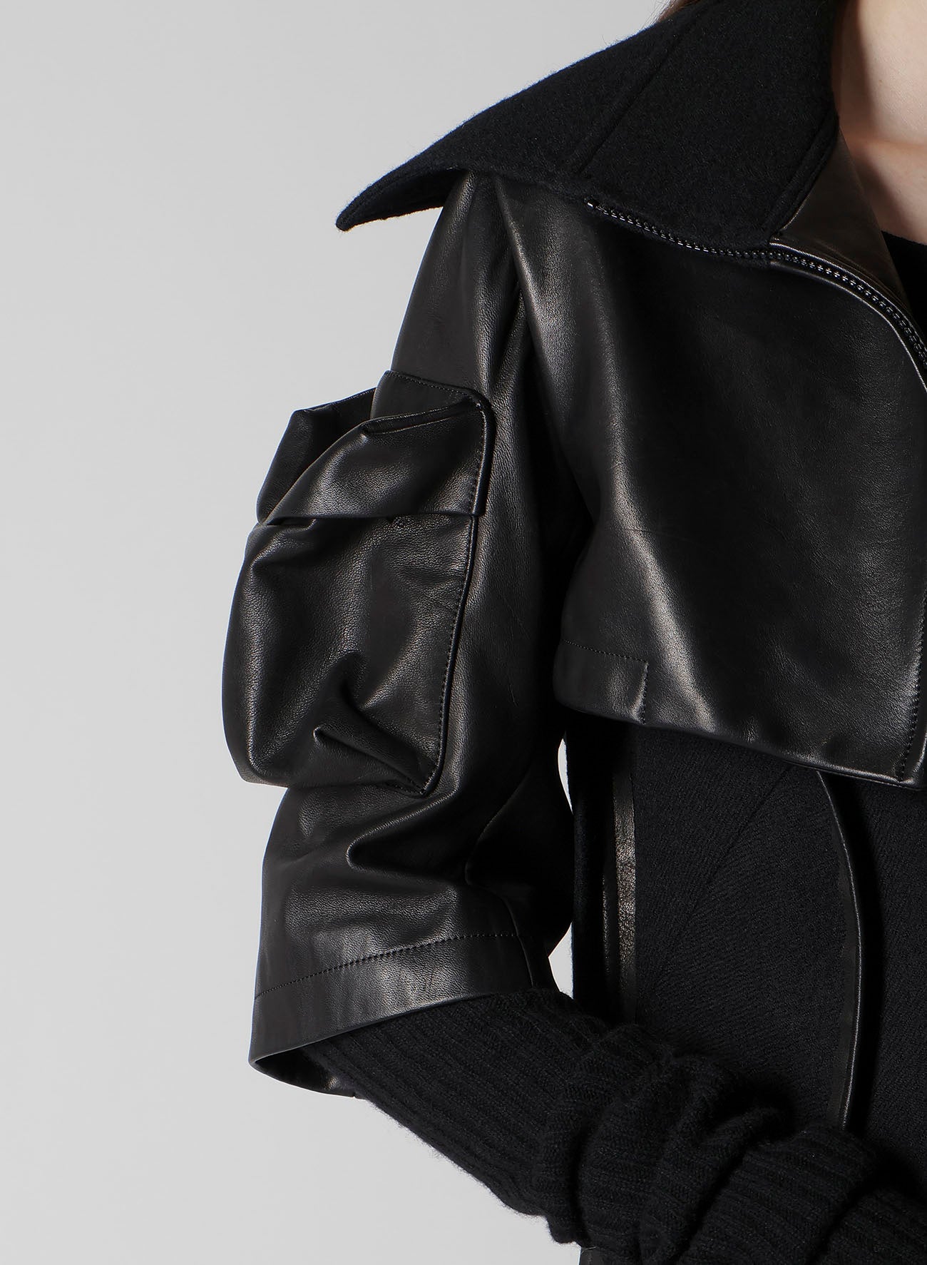 HORSE SUEDE RIBBED SLV SHORT JACKET