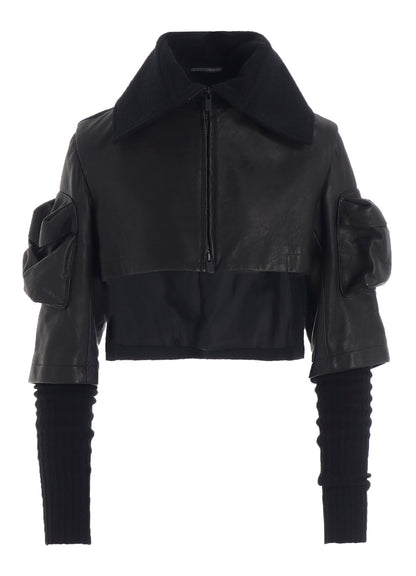HORSE SUEDE RIBBED SLV SHORT JACKET