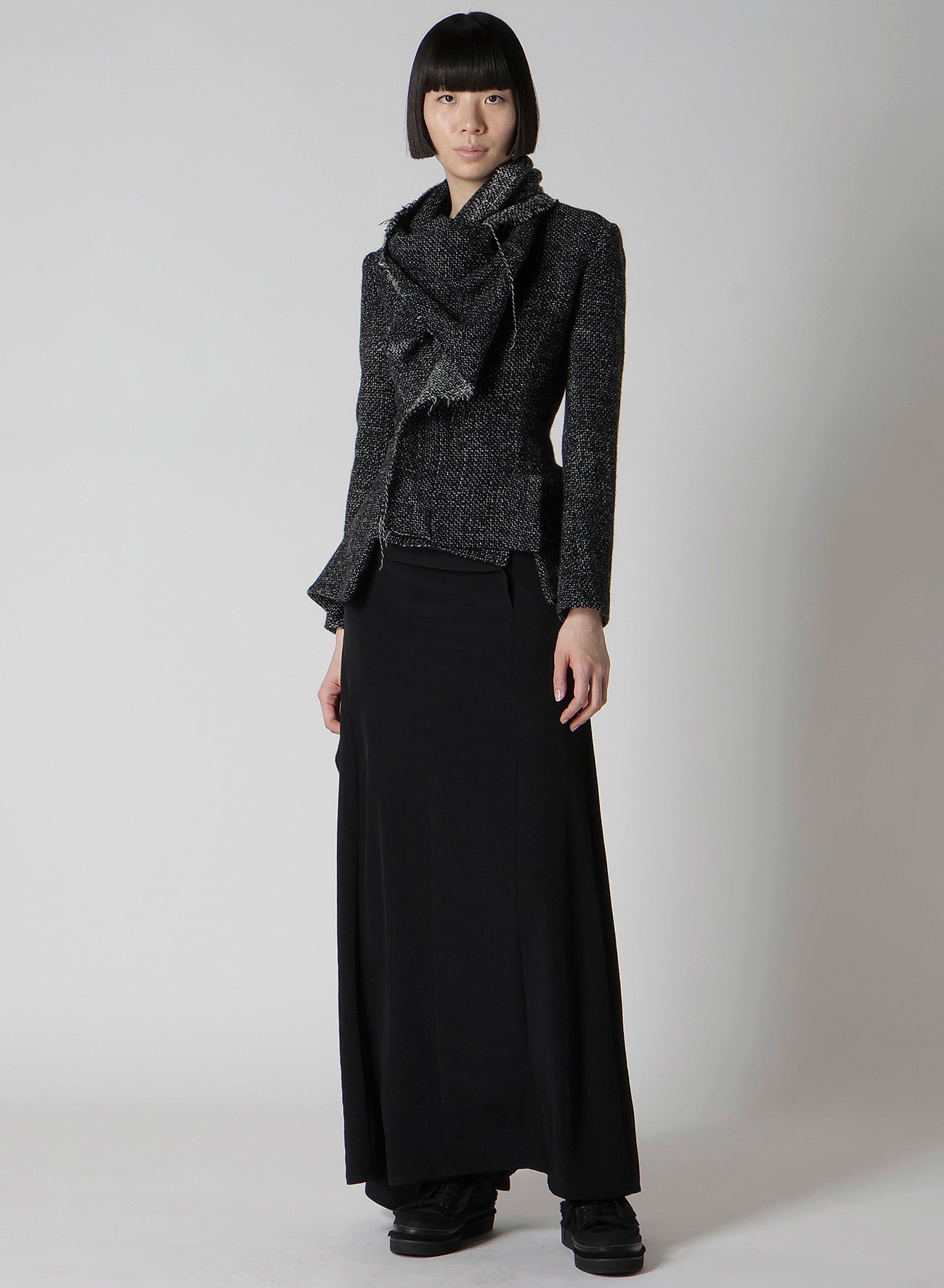 HANDMADE TWEED STOLE DETAIL JACKET