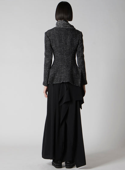 HANDMADE TWEED STOLE DETAIL JACKET
