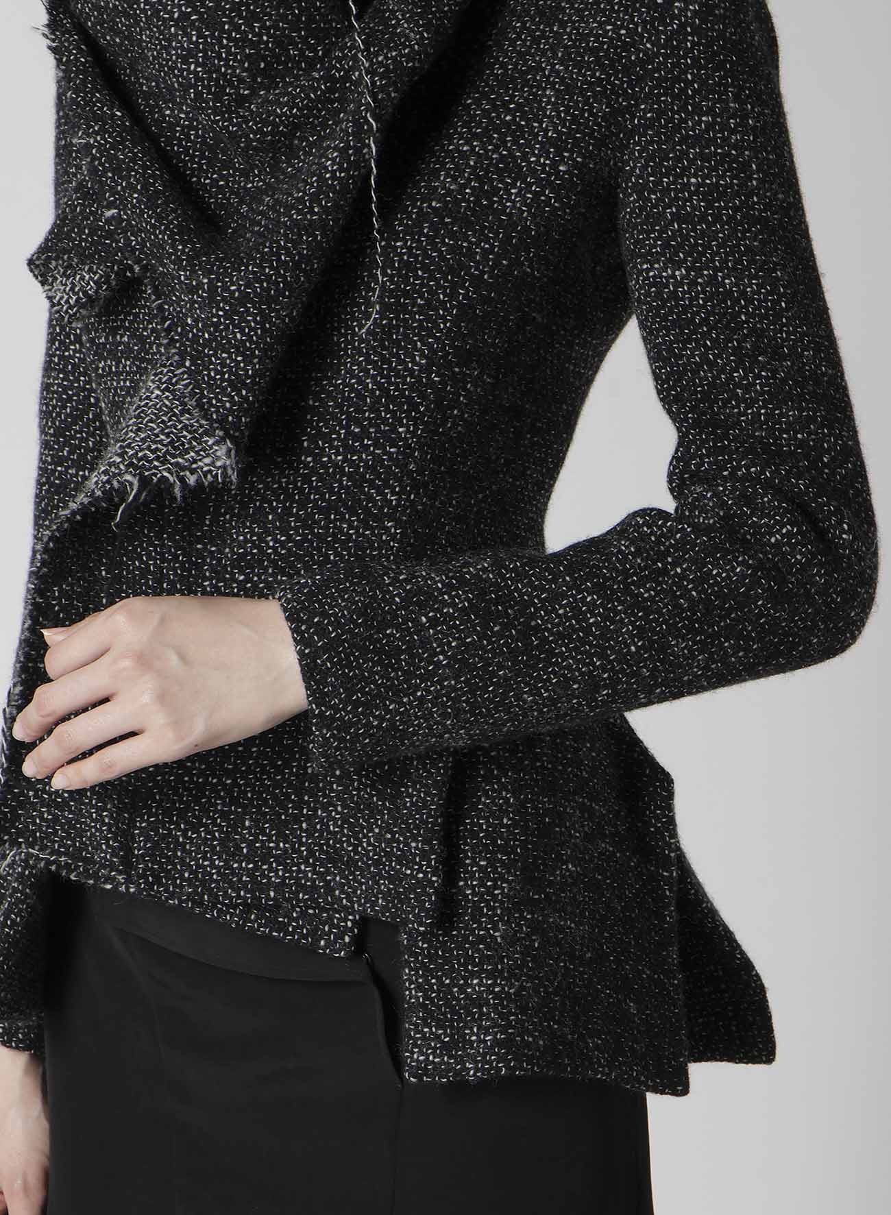 HANDMADE TWEED STOLE DETAIL JACKET