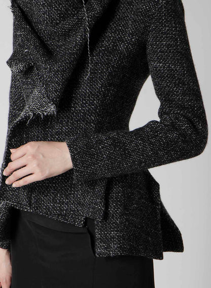 HANDMADE TWEED STOLE DETAIL JACKET