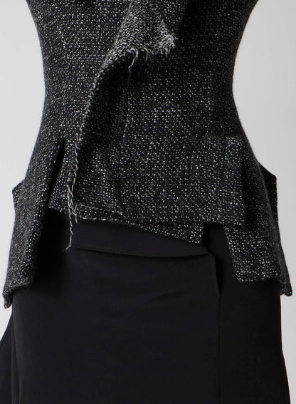 HANDMADE TWEED STOLE DETAIL JACKET