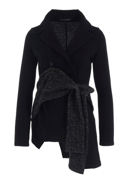 SOFT WOLLEN 1/14 FABRIC COMBI O COLLAR JACKET