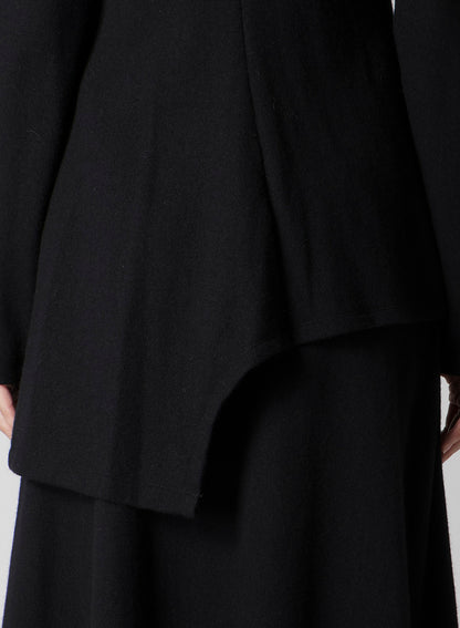 SOFT WOLLEN 1/14 FABRIC COMBI O COLLAR JACKET