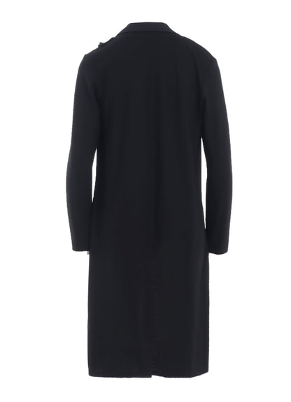 WASHABLE WOOL FABRIC COMBI LONG JACKET