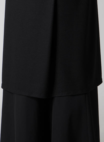 WASHABLE WOOL FABRIC COMBI LONG JACKET