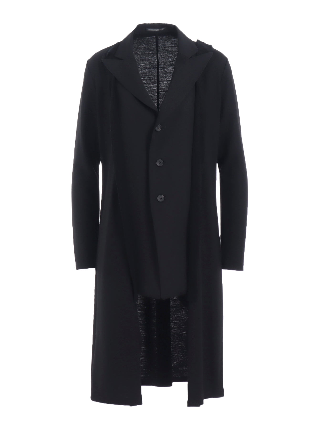 WASHABLE WOOL FABRIC COMBI LONG JACKET