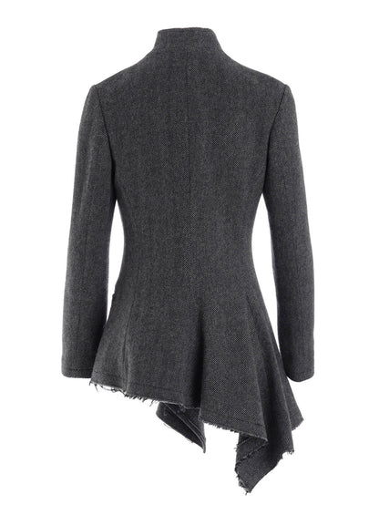 TWEED CLOTH R LONG STAND C JACKET