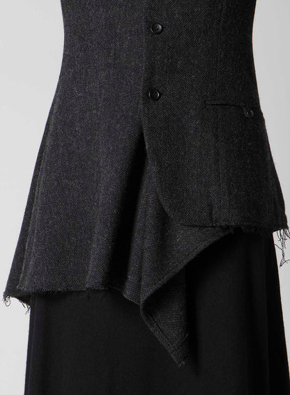 TWEED CLOTH R LONG STAND C JACKET