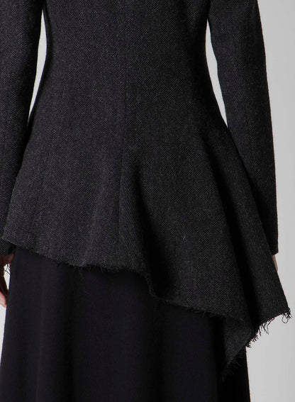 TWEED CLOTH R LONG STAND C JACKET