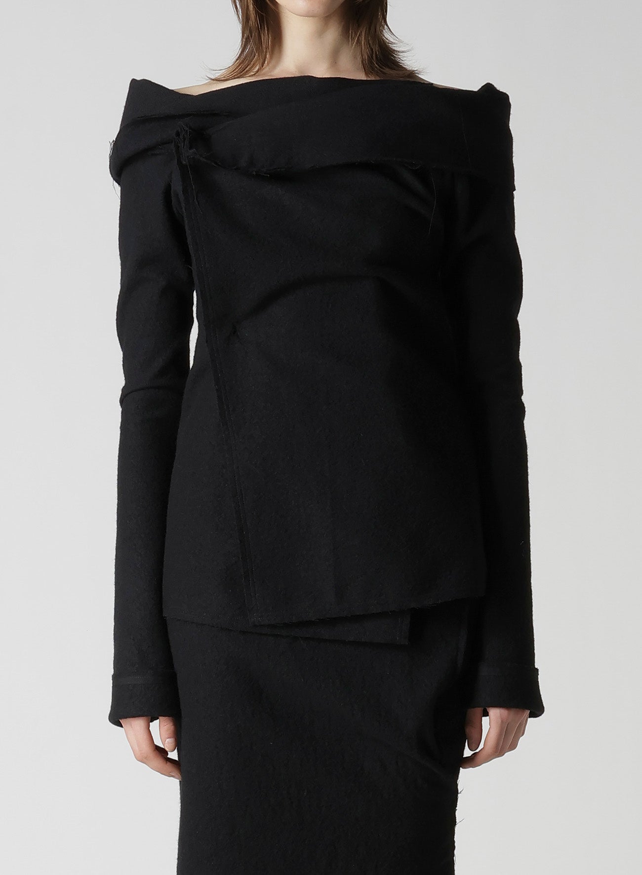 SHRINKED WOOL SERGE TULIP JACKET