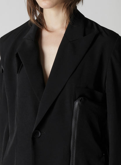 TA/PE CREPE DE CHINE ZIP DETAIL JACKET